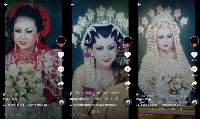 Viral pengantin jadul jadi omongan tetangga gara-gara pakai baju begini. (TikTok/@alfaths3)