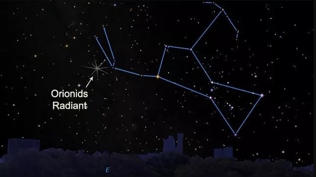 Pengamat langit dapat mulai mencari Orion rendah di langit timur sebelum fajar pada pagi hari di sekitar puncak, 20-21 Oktober. [Space.com]