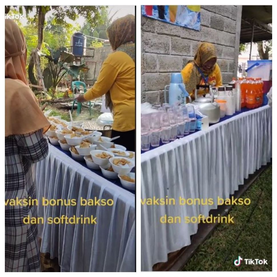 Gratis bakso dan minuman ringan usai vaksin (TikTok @sumiatiyusup0)