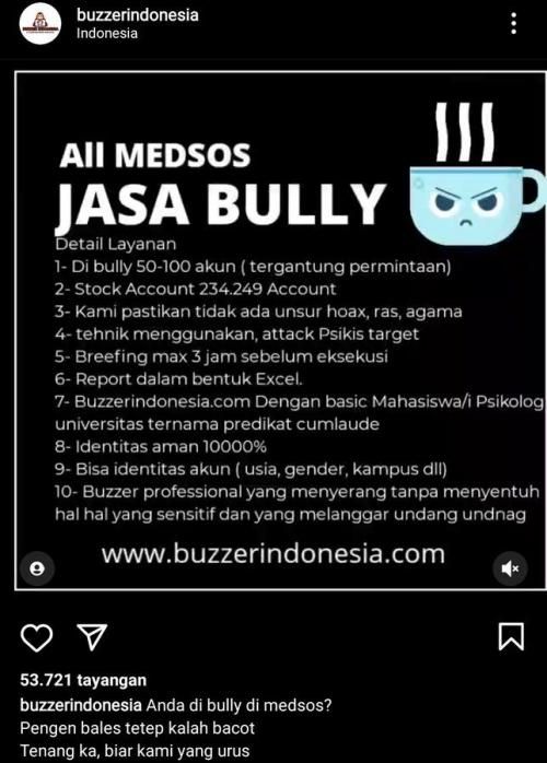 Viral Jasa Bully di Medsos, Penyedia Jasa Mahasiswa Psikologi Predikat Cumlaude (Twitter)