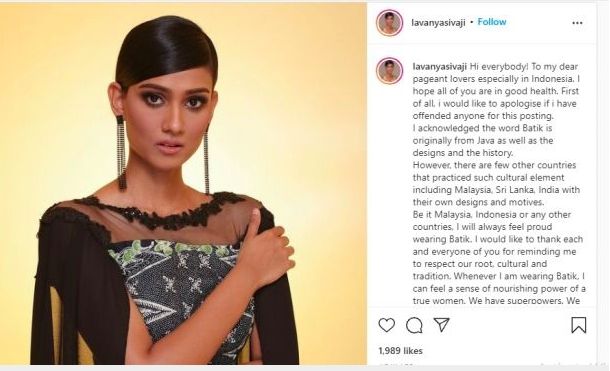 Permintaan maaf Miss Word Malaysia 2021 [instagram]