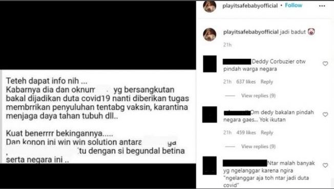 Rachel Vannya menjadi duta COVID-19 [instagram]