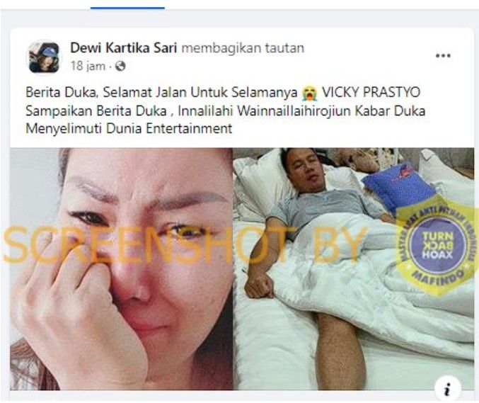 Cek Fakta Beredar Kabar Duka Untuk Vicky Prasetyo Benarkah