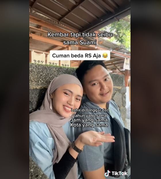 Viral Wanita Ternyata Berjodoh dengan 'Kembaran' Sendiri (tiktok.com/@sakilagustina)