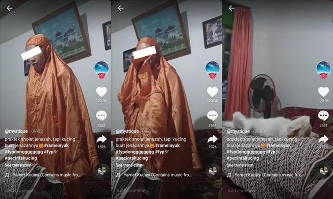 Gadis praktik salat jenazah, sosok yang jadi mayat bikin heran. (TikTok/@mystiquee6)