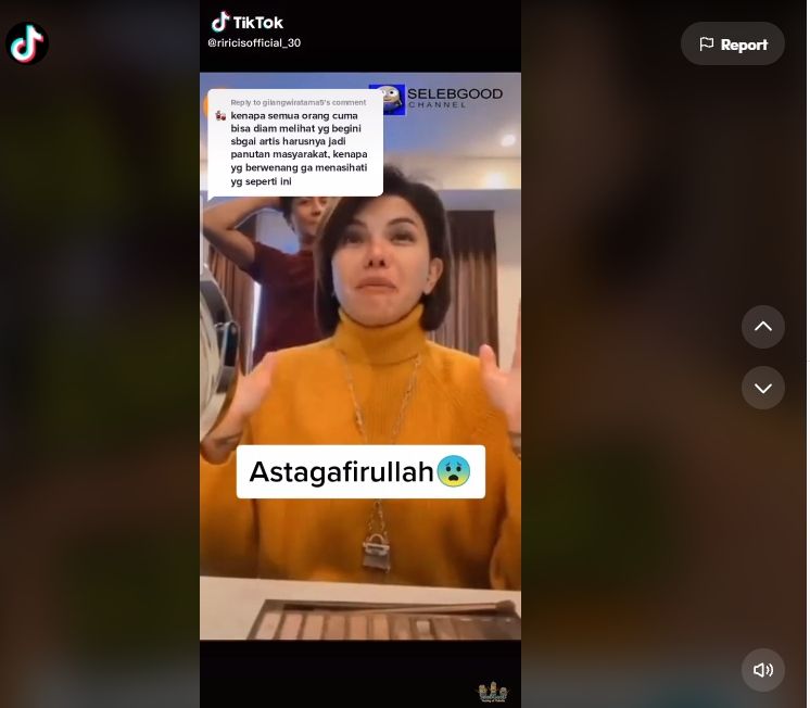 Nikita Mirzani diduga melecehkan bacaan salat [Tik Tok/@riricisofficial_30]