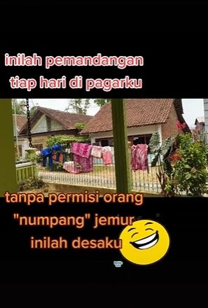 Polemik tetangga numpang jemur baju di pagar. (Tiktok)