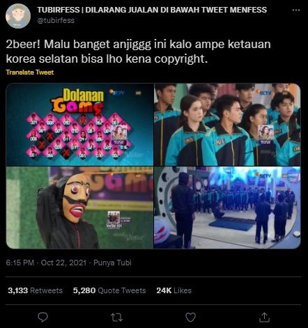 Heboh Sinetron SCTV Plagiat Squid Game. (Twitter/@tubirfess)