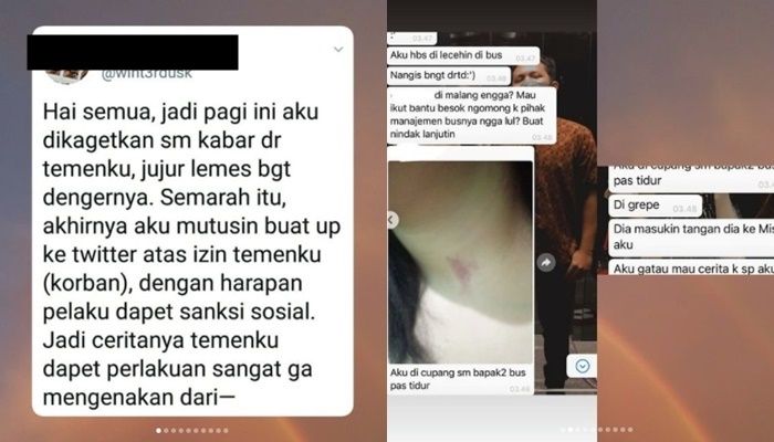 Viral Pelecehan Seksual Oleh Kru Bus Antar Kota. (Twitter)