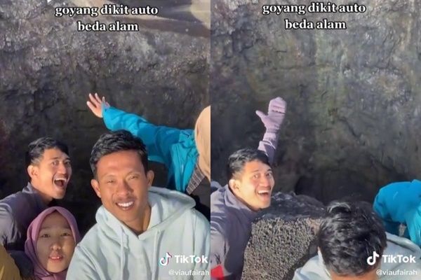 Viral Muda-mudi Nekat Selfie di Tempat Ini. (TikTok)