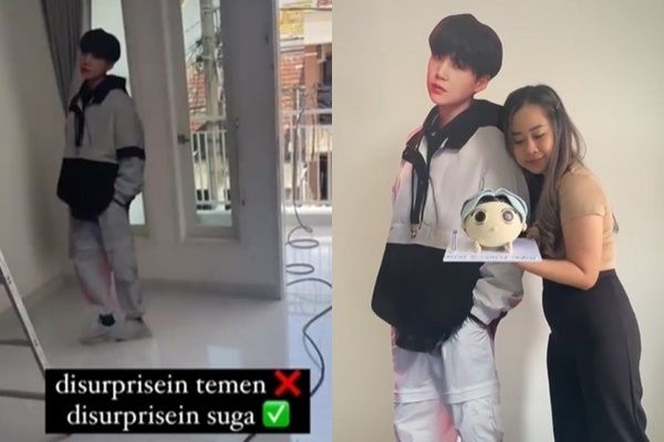 Viral Cewek Ultah Cuma Mau Dibawain Suga BTS. (TikTok)