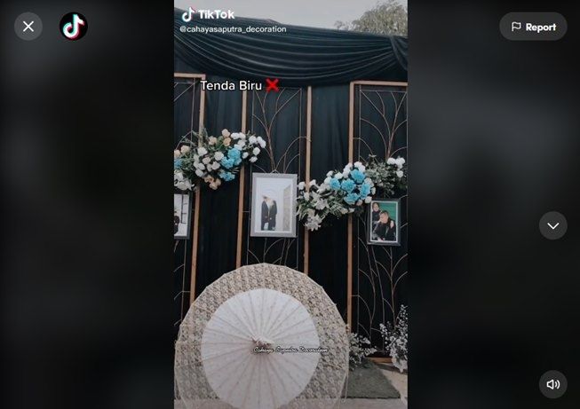 Viral pengantin pilih tenda pernikahan anti mainstream. (TikTok/@cahayasaputra_decoration)