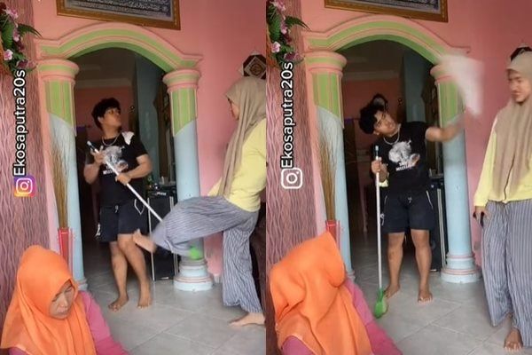 Viral Ibu Semprot Bedak Saat Anak Berantem, Bikin Ketar-ketir. (TikTok)