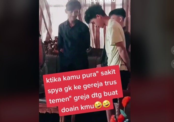 Pura-pura sakit tidak ke gereja (tiktok.com/@gajeyou10)