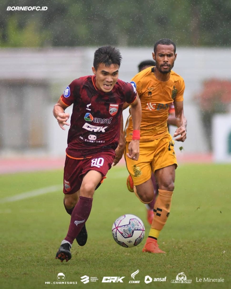 Pertandingan Borneo FC vs Bhayangkara FC. [Instagram/@borneofc.id]
