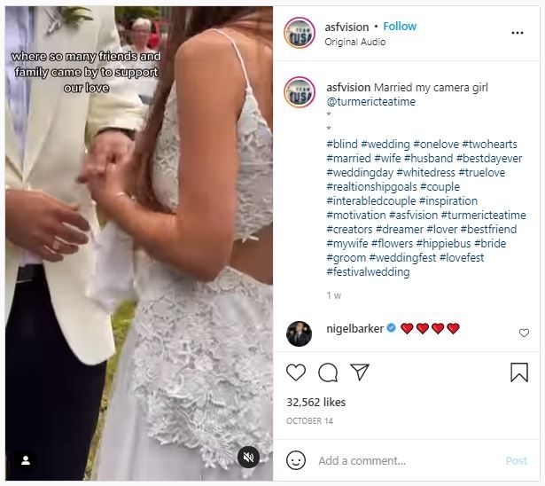 Calon Suami Buta, Wanita Ini Menikah dengan Gaun Taktil (instagram.com/asfvision)