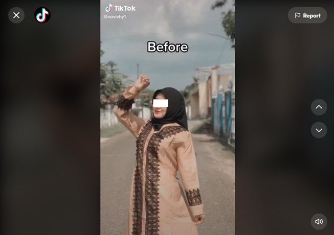 Viral wanita edit foto pakai aplikasi, muncul sosok bermata tiga. (TikTok/@novivhy1)