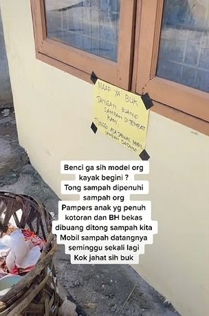 Pesan teguran dari pemilik rumah. (Tiktok)