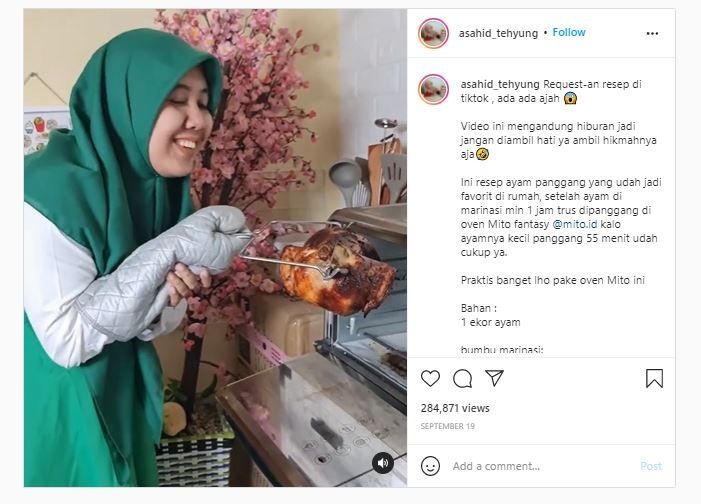 Diminta masak babi guling (Instagram @asahid_tehyung)