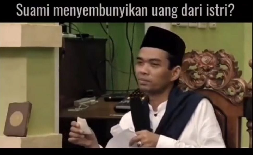 Tangkapan layar video Ustaz Abdul Somad alias UAS membahas harta suami dan istri. [TikTok]