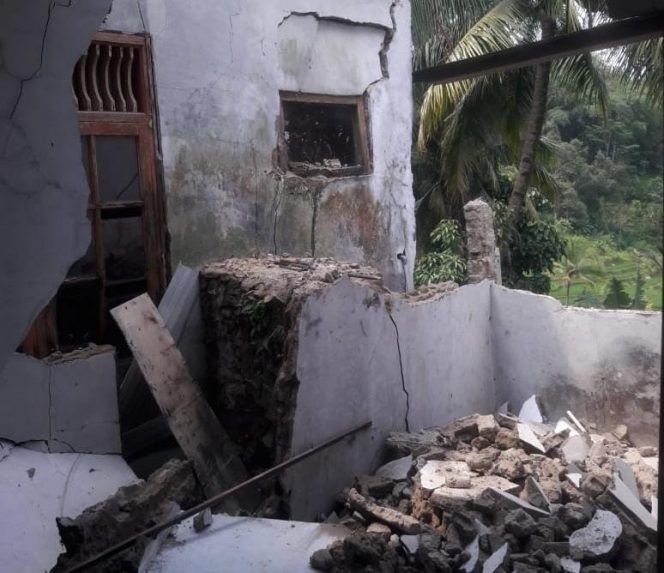 Rumah korban pergerakan tanah di Kampung Babakan, Desa Harkat Jaya, Kecamatan Sukajaya, Kabupaten Bogor. [IST]