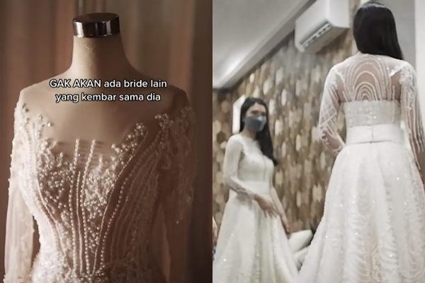 Viral Cewek Pesan Gaun Pengantin dan Minta Hak Milik Agar Tak Bisa Ditiru. (TikTok)