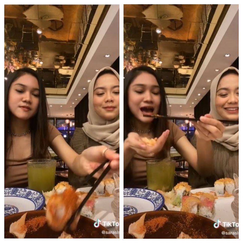 Tren food dance malah apes (TikTok @saraslsbl)