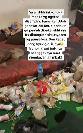 Isi kamar kos bikin pemilik kos kaget. (Tiktok)