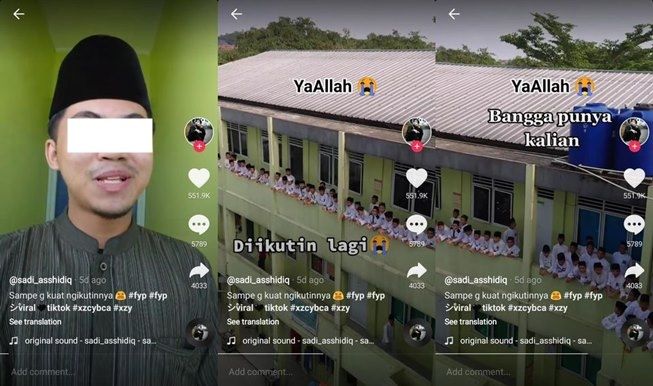 Viral pria niat prnak satu pondok malah berujung haru. (TikTok/@sadi_asshidiq)