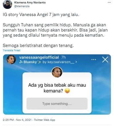 Vanessa angel meninggal