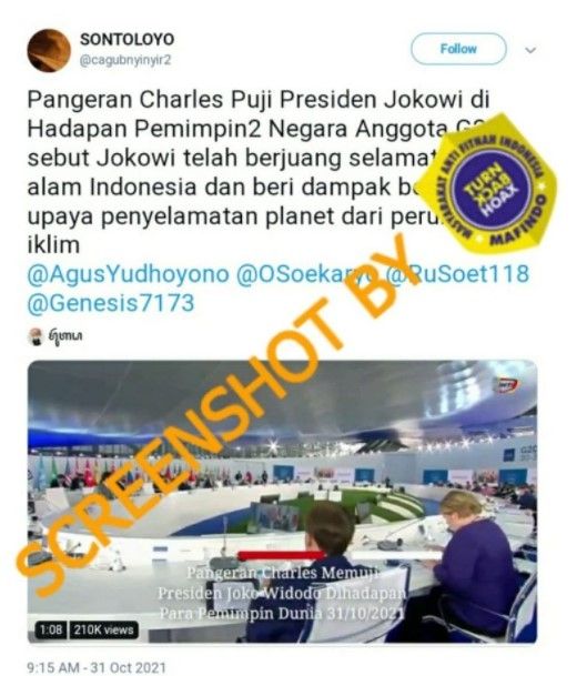 Cek fakta: Jokowi dipuji pangeran Charles (turnbackhoax.id)