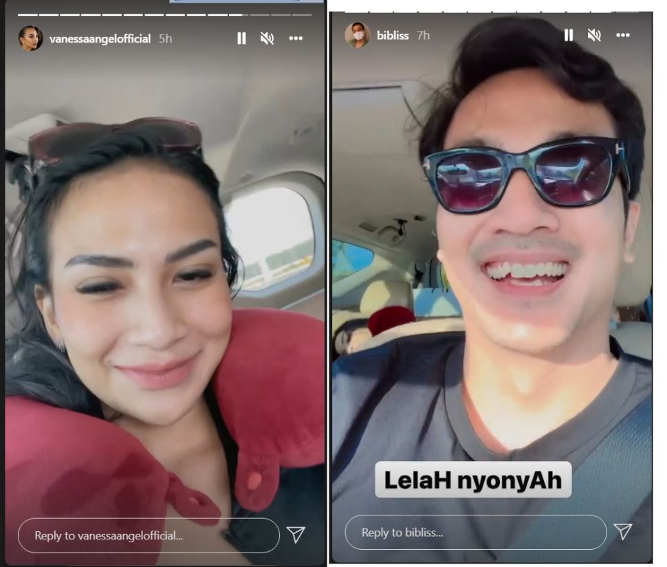 Vanessa Angel dan Bibi Ardiansyah pamer berada di dalam kabin mobil (Instagram)