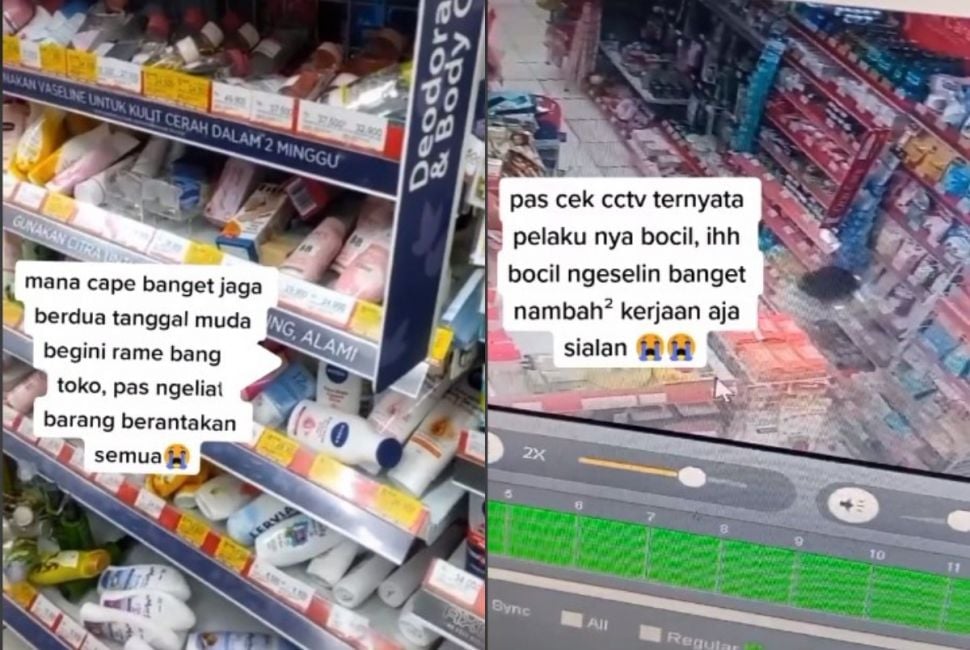 Barang di etalase berantakan (tiktok.com/@risdda01)