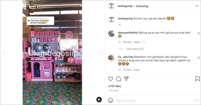 Wanita Bikin Room Tour Rumah Kayu, Bagian Dalamnya Menakjubkan. (Instagram/@lambegosiip)