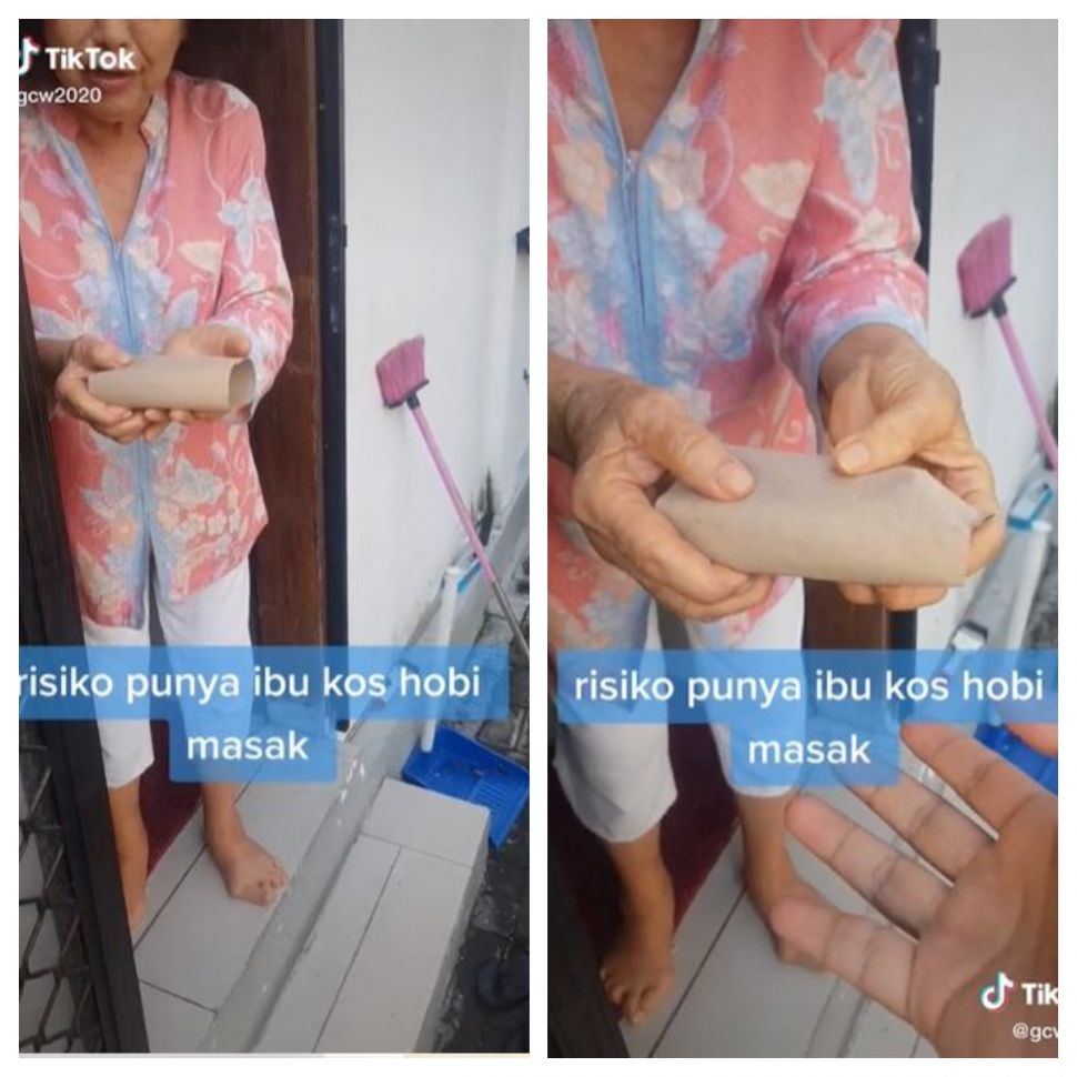 Diberi makanan oleh ibu kos (TikTok @gcw2020)