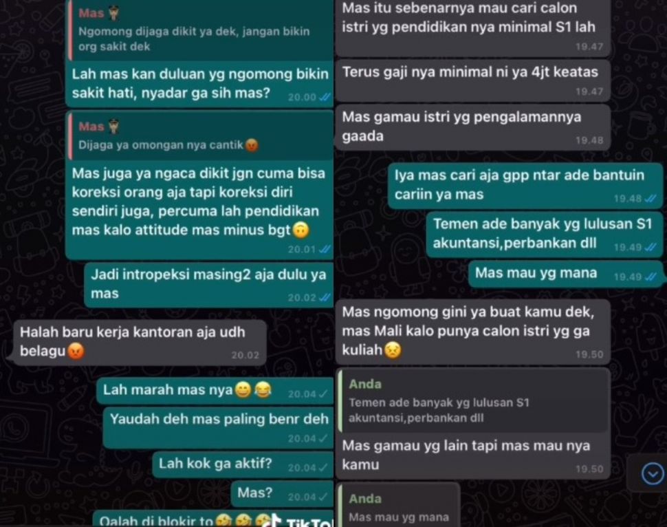 Chat dengan pria berseragam (tiktok.com/@sayksj_)