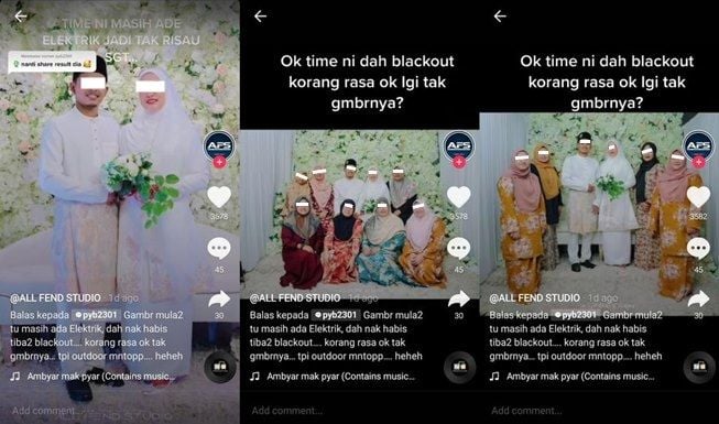 Pengantin Lagi Nikahan Malah Mati Lampu, Hasil Fotonya Bikin Heboh. (TikTok/@allfendstudio)