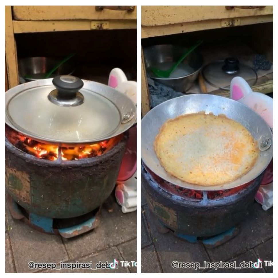 Kerak telur tanpa ketan (TikTok @resep_debm)