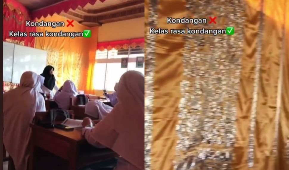 Kelas mirip tenda hajatan (tiktok.com/@kanghotspot1)