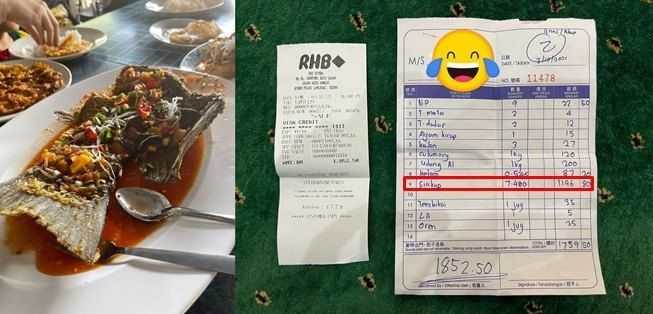 Viral Curhatan Pria Makan di Warung, Syok Satu Ekor Ikan Harganya Rp4 Juta (Facebook/mfaris.zul)