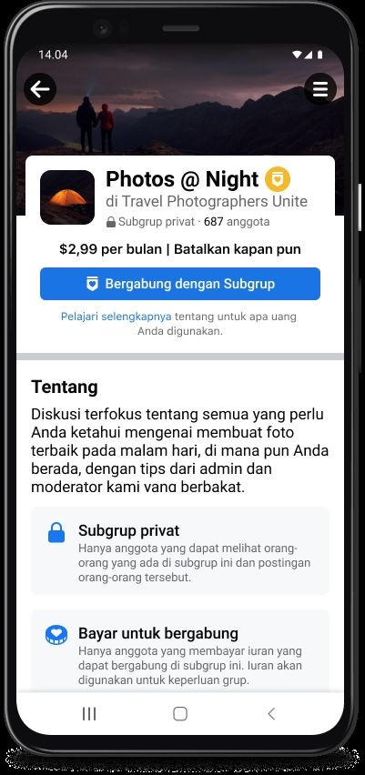 Fitur baru Facebook komunitas. [Facebook Indonesia]