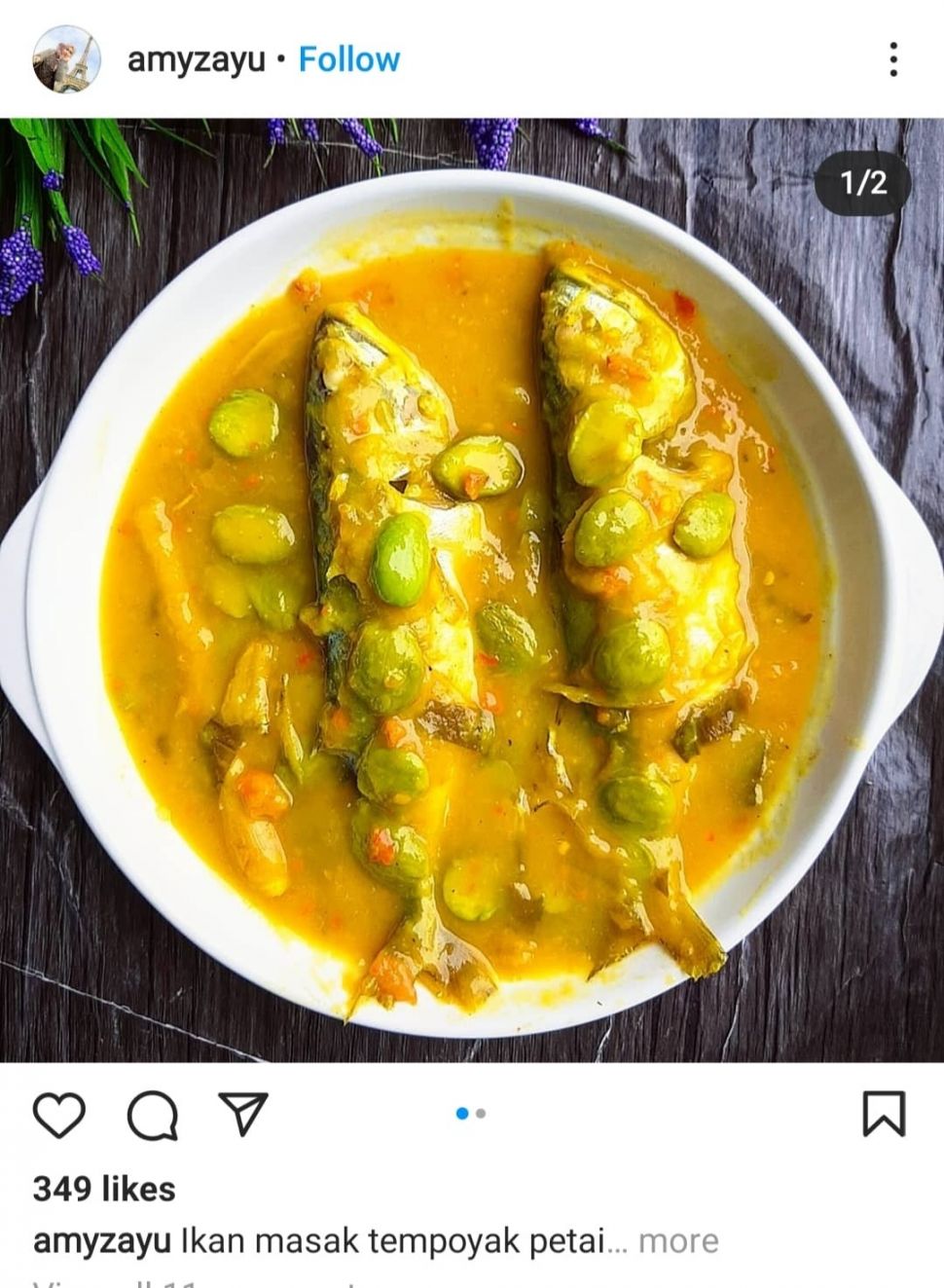 Tempoyak ikan, kuliner khas Jambi. (Instagram/@amyzayu)