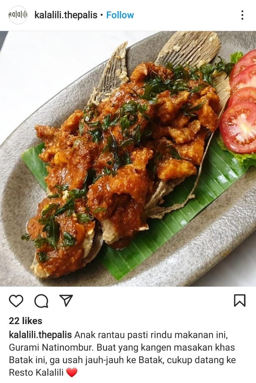 Natinombur, kuliner khas Batak nan nikmat. (Instagram/@kalalili.thepalis)