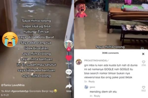 Viral Korban Banjir Minta Bantuan Evakuasi di TikTok Malah Dinyinyiri. (TikTok)