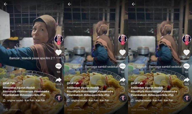 Viral Ibu-Ibu Jual Mi Rebus Komplit Cuma Rp6 Ribuan, Alasannya Bikin Terenyuh. (TikTok/@kakpah_malihah)