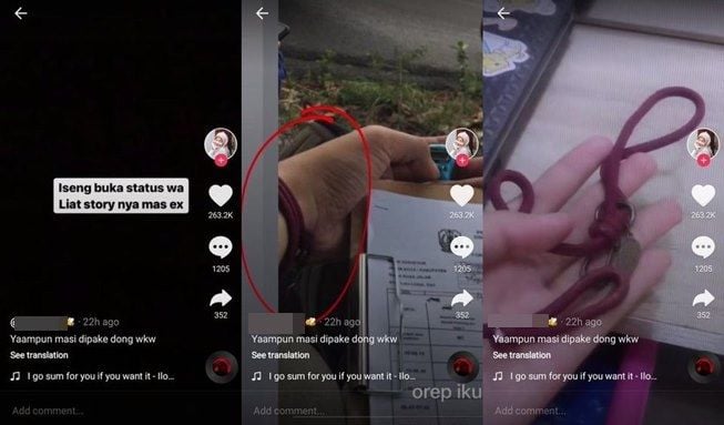 Iseng Cek Status WhatsApp Mantan, Wanita Ini Syok Lihat Benda di Tangannya. (TikTok)