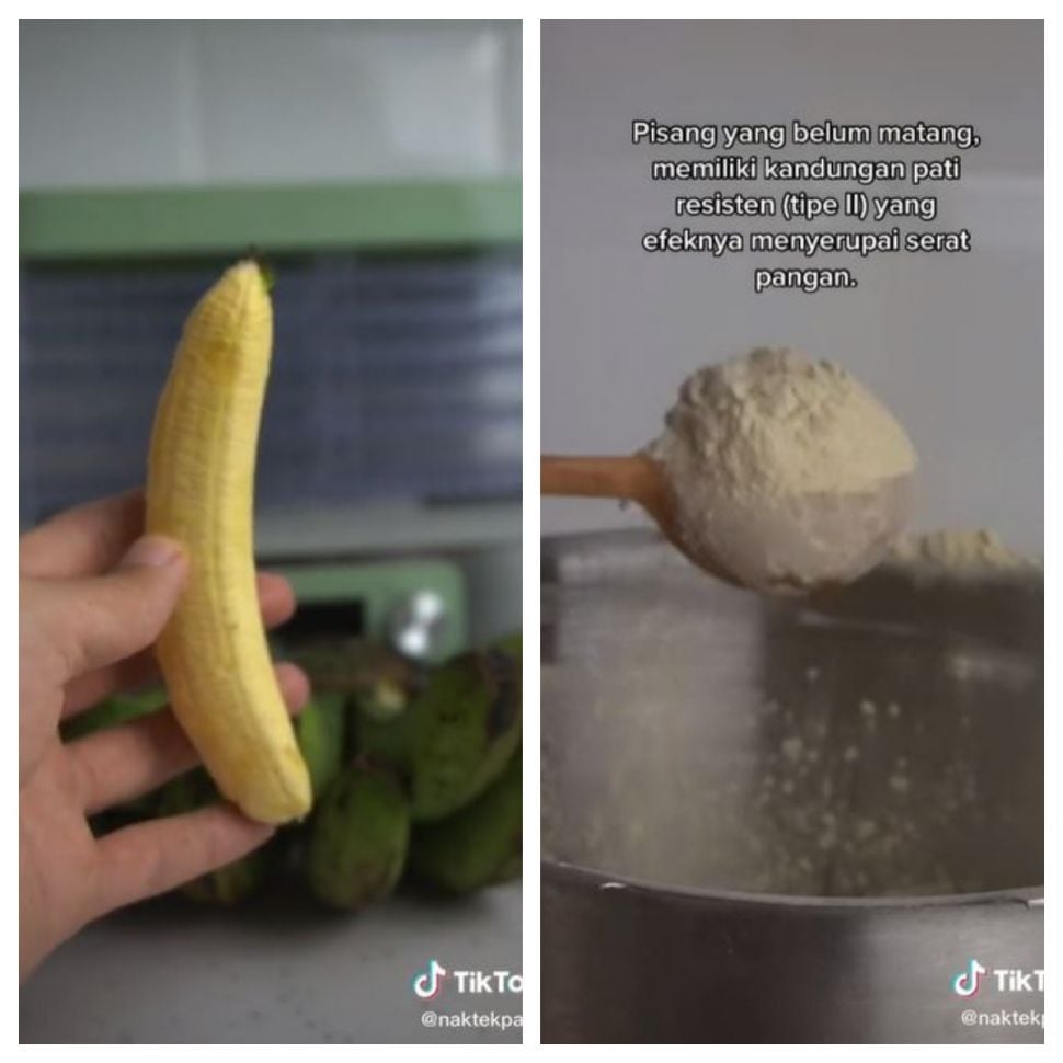 Buat tepung dari pisang mentah (TikTok @naktekpang)