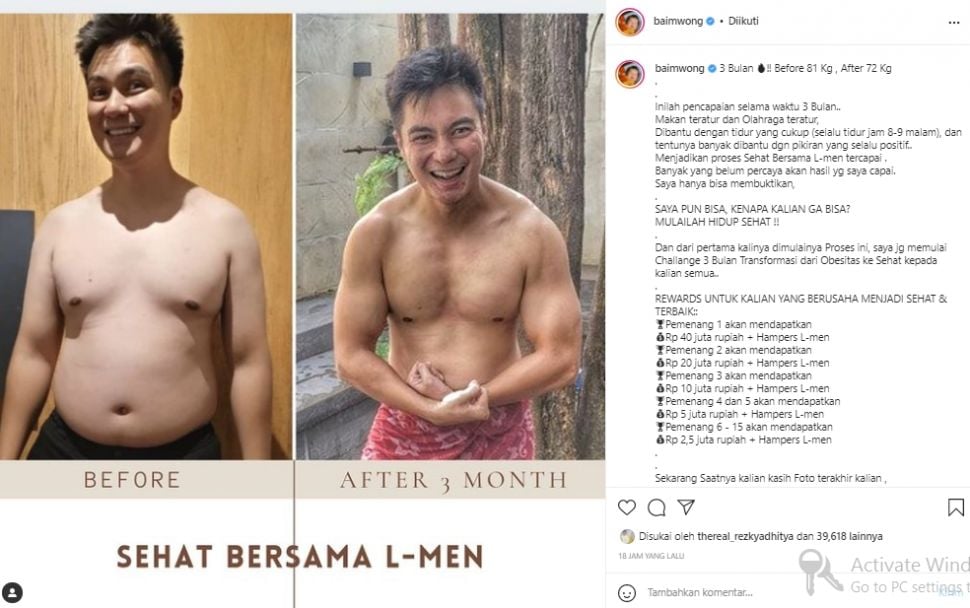 Transformasi Baim Wong (instagram.com)