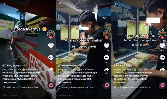 Dagangan 3 Hari Tak Habis, Reaksi Pedagang Roti Bakar Ini Bikin Enggak Tega. (TikTok/@jsx_official)