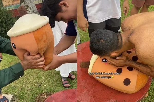 Viral Cewek Nangis Histeris di Pinggir Kolam Renang Gegara Boba. (TikTok)